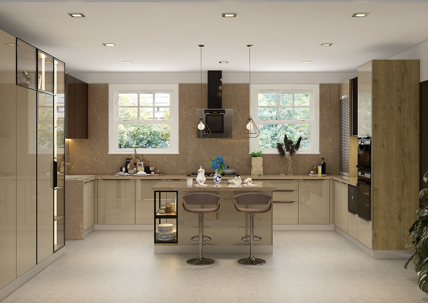 Stylish modular design kitchen and wardrobe solutions in Vadodara with the latest trends in design.