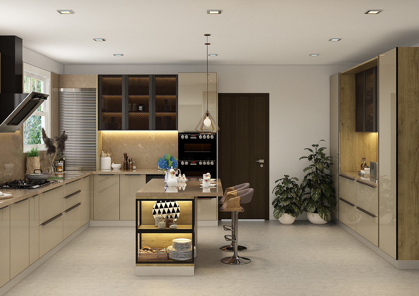 Stylish modular design kitchen and wardrobe solutions in Vadodara with the latest trends in design.
